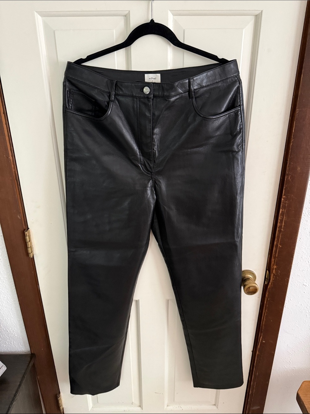 Wilfred Black Skinny Faux Leather Jeans